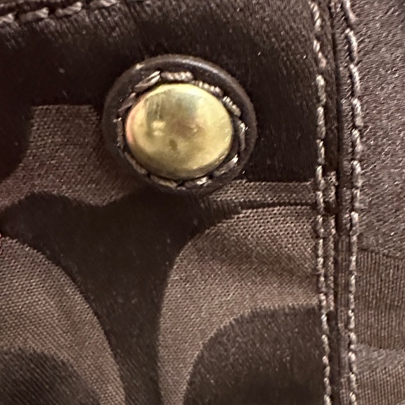 Coach Dark Brown Shoulder Bag with Gold Accents - Picture 5 of 16